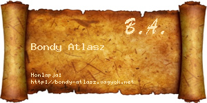 Bondy Atlasz névjegykártya